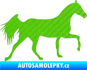 Samolepka Kůň 001 pravá 3D karbon zelený kawasaki