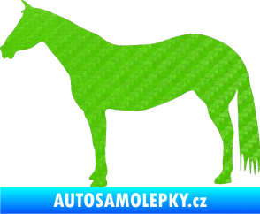 Samolepka Kůň 007 levá 3D karbon zelený kawasaki
