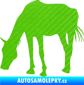 Samolepka Kůň 008 levá 3D karbon zelený kawasaki