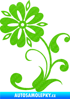 Samolepka Květina dekor 001 levá 3D karbon zelený kawasaki