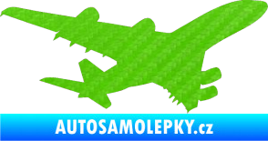 Samolepka Letadlo 002 pravá 3D karbon zelený kawasaki
