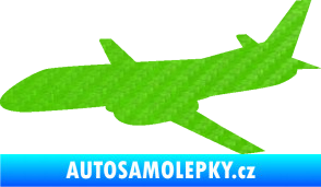 Samolepka Letadlo 004 levá 3D karbon zelený kawasaki