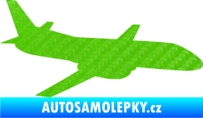 Samolepka Letadlo 004 pravá 3D karbon zelený kawasaki