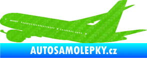 Samolepka Letadlo 009 levá 3D karbon zelený kawasaki