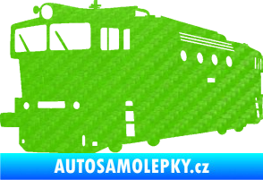 Samolepka Lokomotiva 001 levá 3D karbon zelený kawasaki