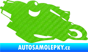 Samolepka Motorka 007 pravá silniční motorky 3D karbon zelený kawasaki