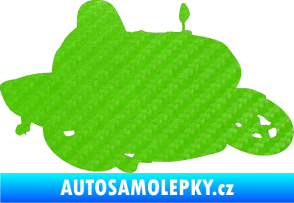 Samolepka Motorka 009 pravá silniční motorky 3D karbon zelený kawasaki