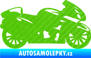 Samolepka Motorka 048 pravá silniční 3D karbon zelený kawasaki