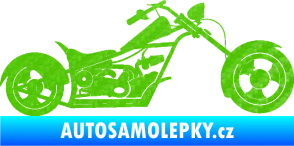 Samolepka Motorka chopper 001 pravá 3D karbon zelený kawasaki