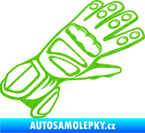 Samolepka Motorkářské rukavice 002 pravá 3D karbon zelený kawasaki