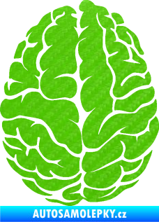 Samolepka Mozek 001 levá 3D karbon zelený kawasaki