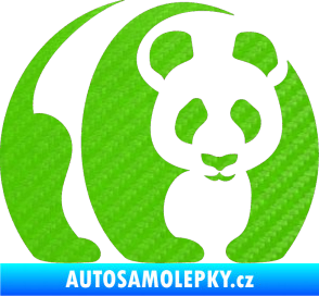 Samolepka Panda 001 pravá 3D karbon zelený kawasaki
