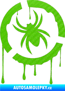 Samolepka Pavouk 001  levá 3D karbon zelený kawasaki