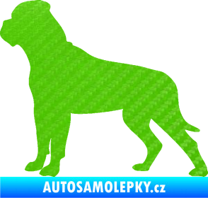 Samolepka Pes 150 levá bullmastif 3D karbon zelený kawasaki
