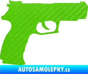 Samolepka Pistole 003 pravá 3D karbon zelený kawasaki
