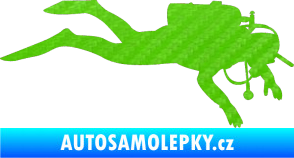 Samolepka Potápěč 003 pravá 3D karbon zelený kawasaki