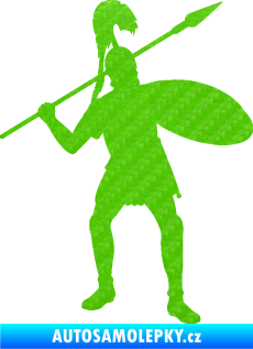 Samolepka Římský voják pravá 3D karbon zelený kawasaki