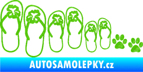 Samolepka Rodina v autě botičky a tlapky 3D karbon zelený kawasaki