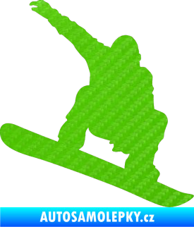 Samolepka Snowboard 021 pravá 3D karbon zelený kawasaki