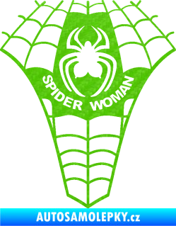 Samolepka Spider woman pavoučí žena 3D karbon zelený kawasaki