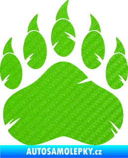 Samolepka Tlapa medvěda 002 pravá 3D karbon zelený kawasaki