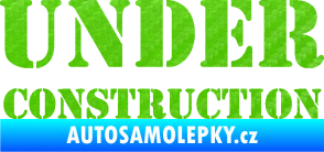 Samolepka Under construction nápis 3D karbon zelený kawasaki