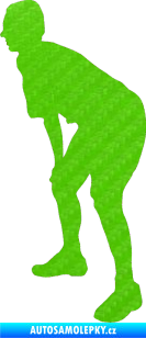 Samolepka Voleybal 004 levá 3D karbon zelený kawasaki