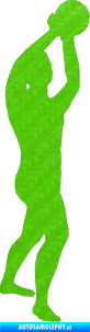 Samolepka Voleybal 012 pravá 3D karbon zelený kawasaki
