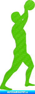 Samolepka Voleybal 015 pravá 3D karbon zelený kawasaki