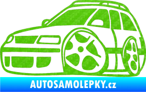 Samolepka VW Passat b6 karikatura levá 3D karbon zelený kawasaki
