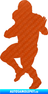 Samolepka Americký fotbal 009 levá 3D karbon oranžový