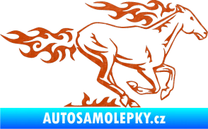 Samolepka Animal flames 004 pravá kůň 3D karbon oranžový