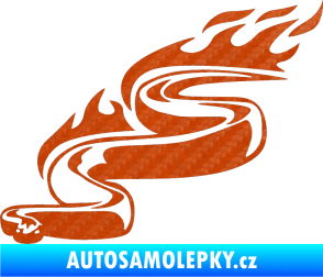 Samolepka Animal flames 064 levá had 3D karbon oranžový