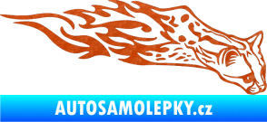 Samolepka Animal flames 080 pravá gepard 3D karbon oranžový