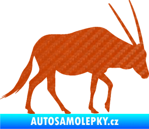 Samolepka Antilopa 001 pravá 3D karbon oranžový