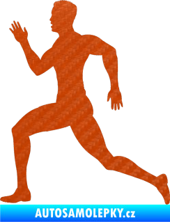 Samolepka Běžec 003 levá 3D karbon oranžový
