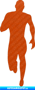 Samolepka Běžec 005 levá 3D karbon oranžový
