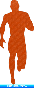 Samolepka Běžec 005 pravá 3D karbon oranžový