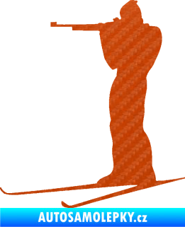 Samolepka Biatlon 001 levá 3D karbon oranžový