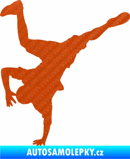 Samolepka Breakdance 001 levá 3D karbon oranžový