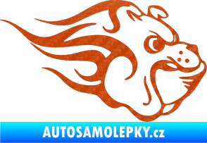 Samolepka Buldočák pravá hlava buldoka 3D karbon oranžový