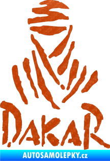 Samolepka Dakar 001 3D karbon oranžový