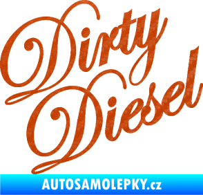 Samolepka Dirty diesel 001 nápis 3D karbon oranžový