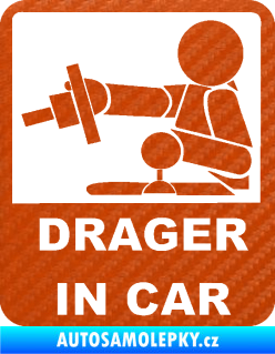 Samolepka Drager in car 004 3D karbon oranžový