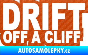 Samolepka Drift off a cliff 3D karbon oranžový