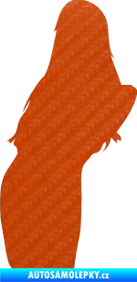 Samolepka Erotická žena 005 levá 3D karbon oranžový