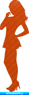 Samolepka Erotická žena 025 levá 3D karbon oranžový