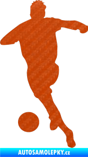 Samolepka Fotbalista 006 levá 3D karbon oranžový