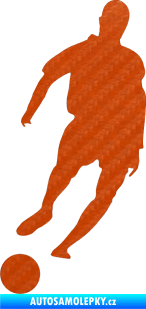Samolepka Fotbalista 007 levá 3D karbon oranžový
