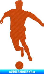 Samolepka Fotbalista 009 levá 3D karbon oranžový